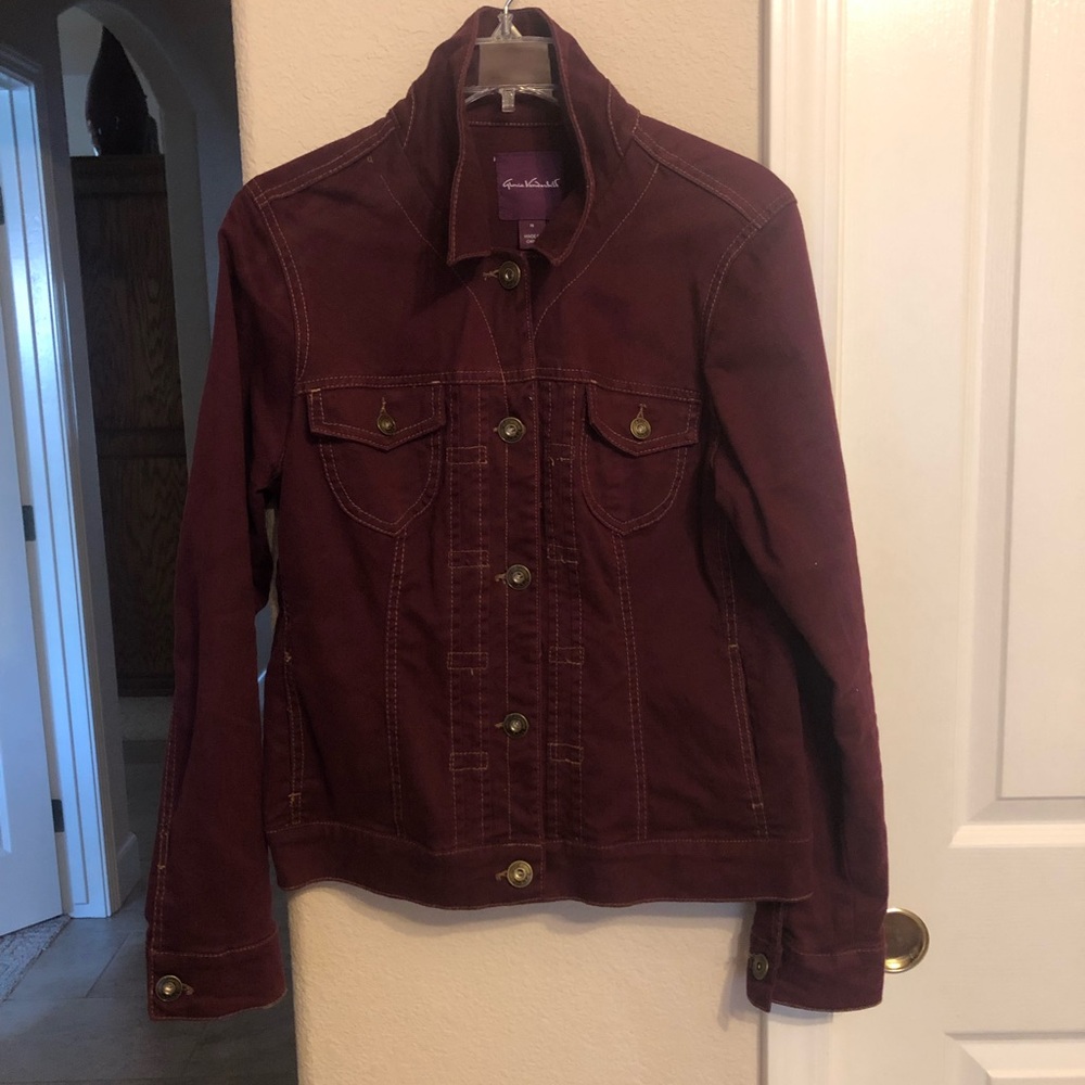 Maroon jean jacket